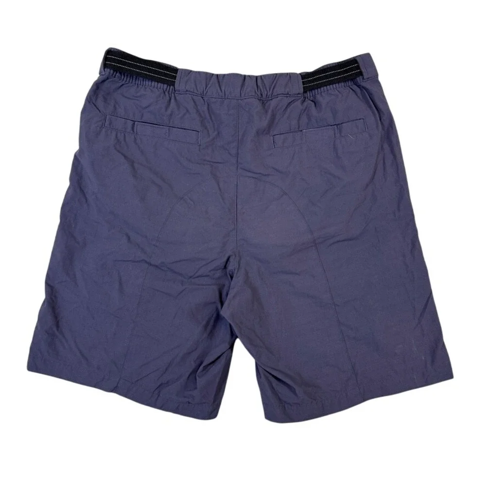 LL Bean Mens Hiking Shorts Gray Blue Nylon Mesh Lined Belted Outdoor 274658